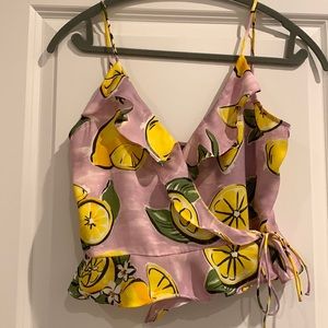 ZARA Lemon Print Tank Top